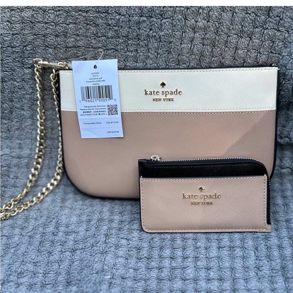 NWT Kate Spade Madison Pochette Bag Clutch Wristlet and Cardholder